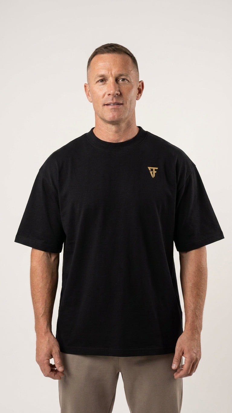 The Fortitude Heavyweight Boxy Tee - Black/Gold
