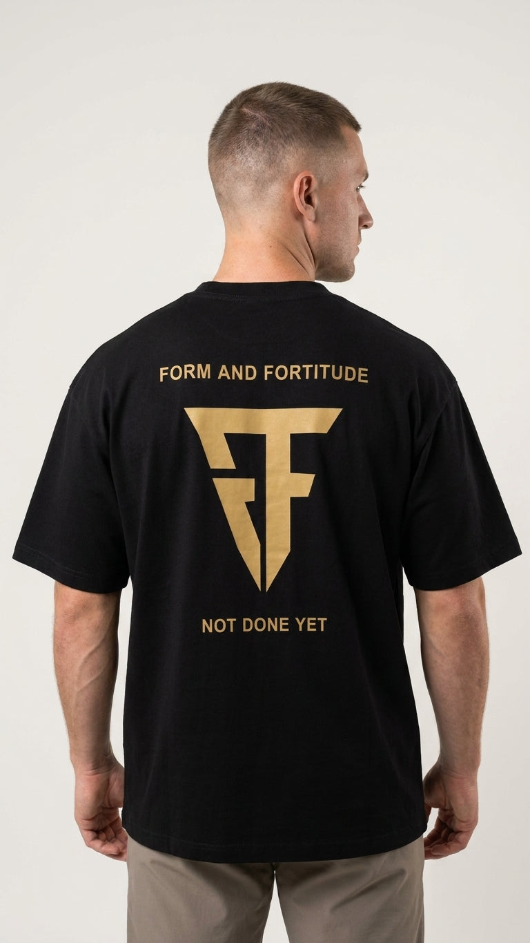 The Fortitude Heavyweight Boxy Tee - Black/Gold