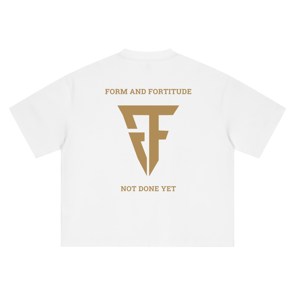 The Fortitude Heavyweight Boxy Tee - White/Gold