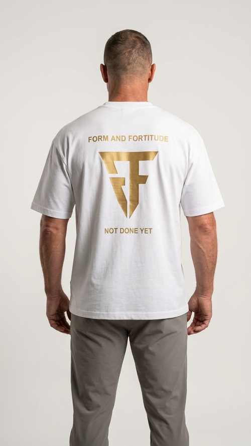The Fortitude Heavyweight Boxy Tee - White/Gold