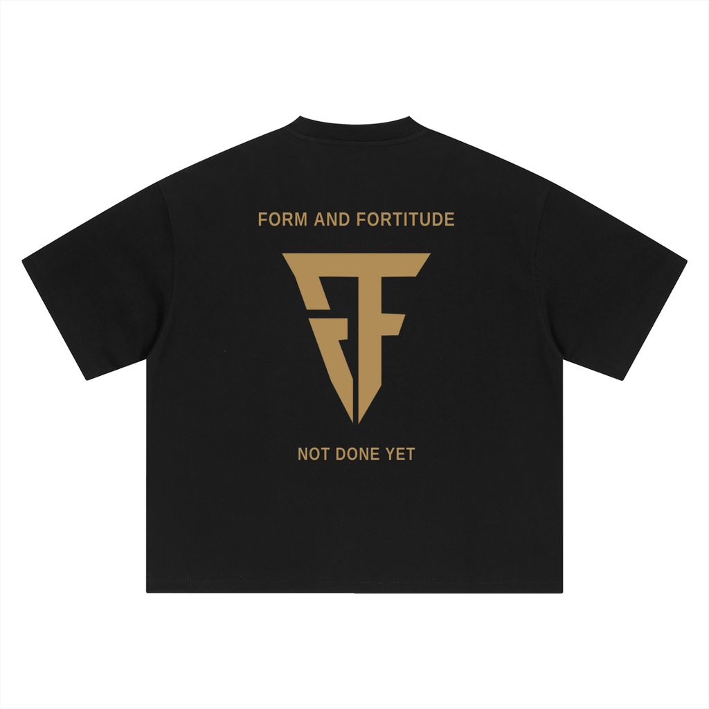 The Fortitude Heavyweight Boxy Tee - Black/Gold