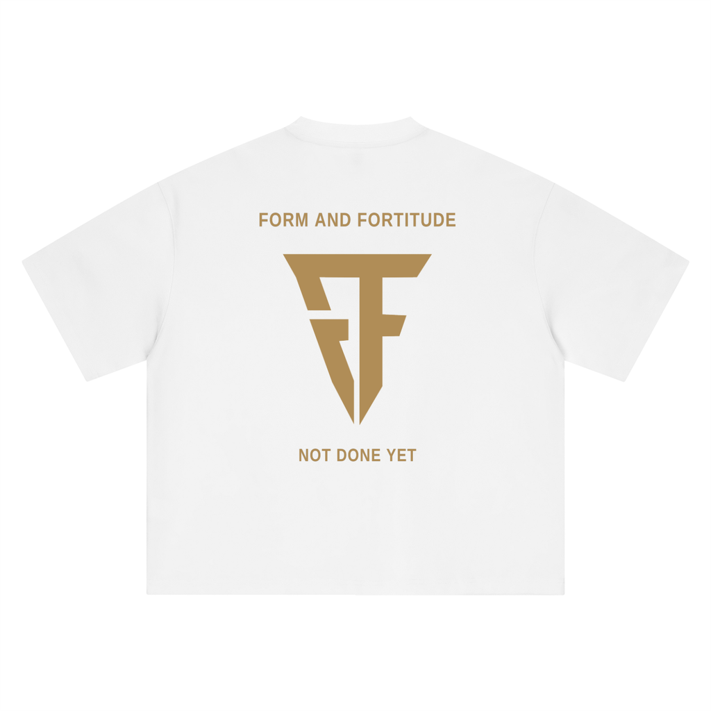 The Fortitude Heavyweight Boxy Tee - White/Gold